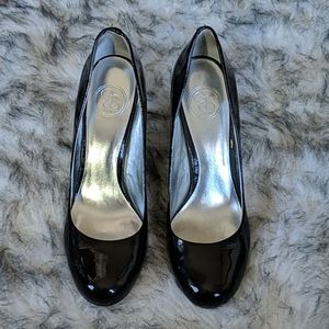 Classic black patent leather pumps
